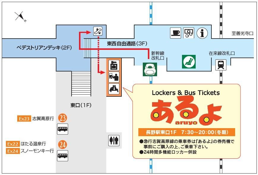 🚌 長野駅東口に新しい急行バス券売所「あるよ」がオープン！ 🐒